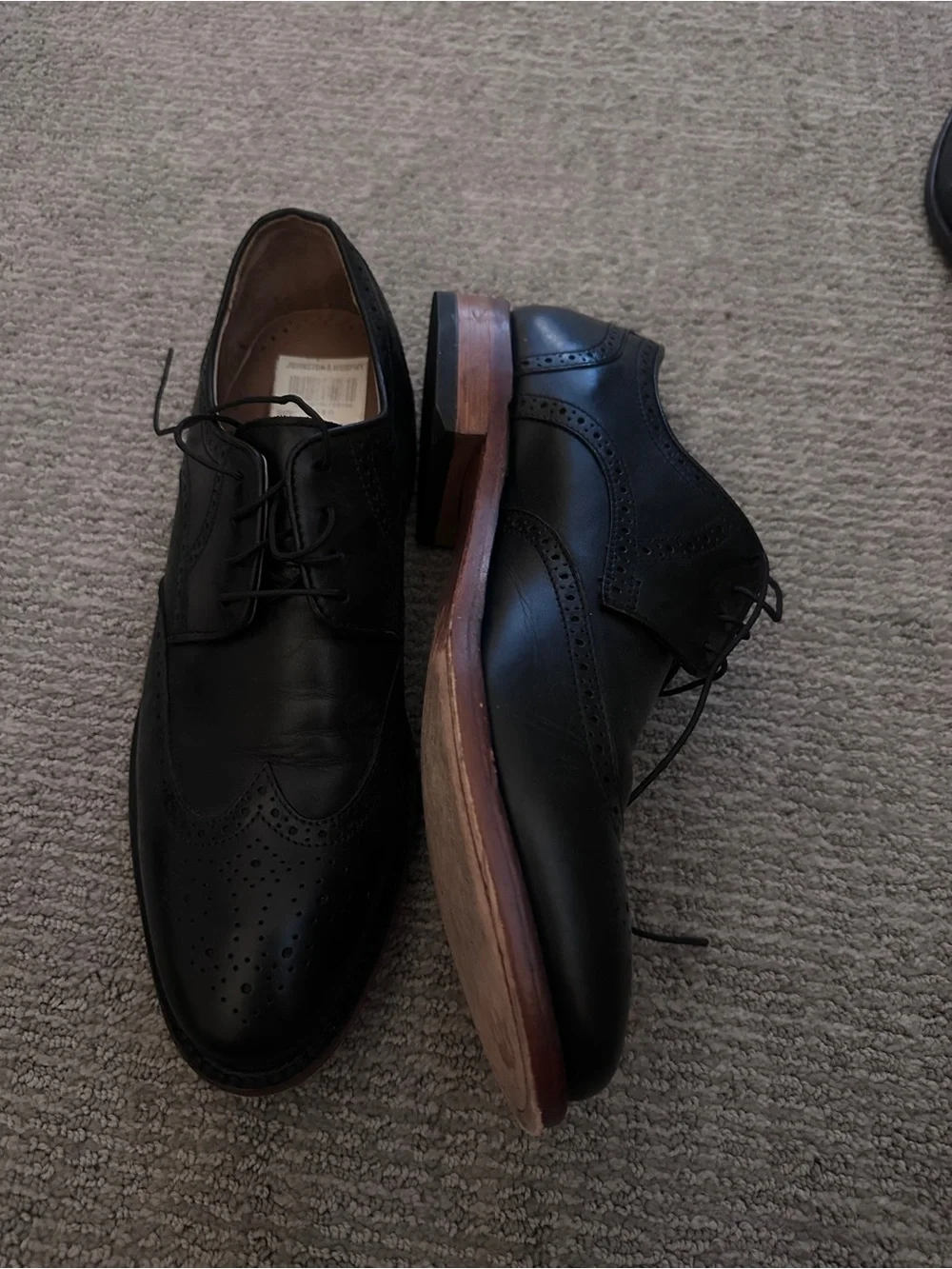 Men's Black Brogue Lace-Up Dress Shoes